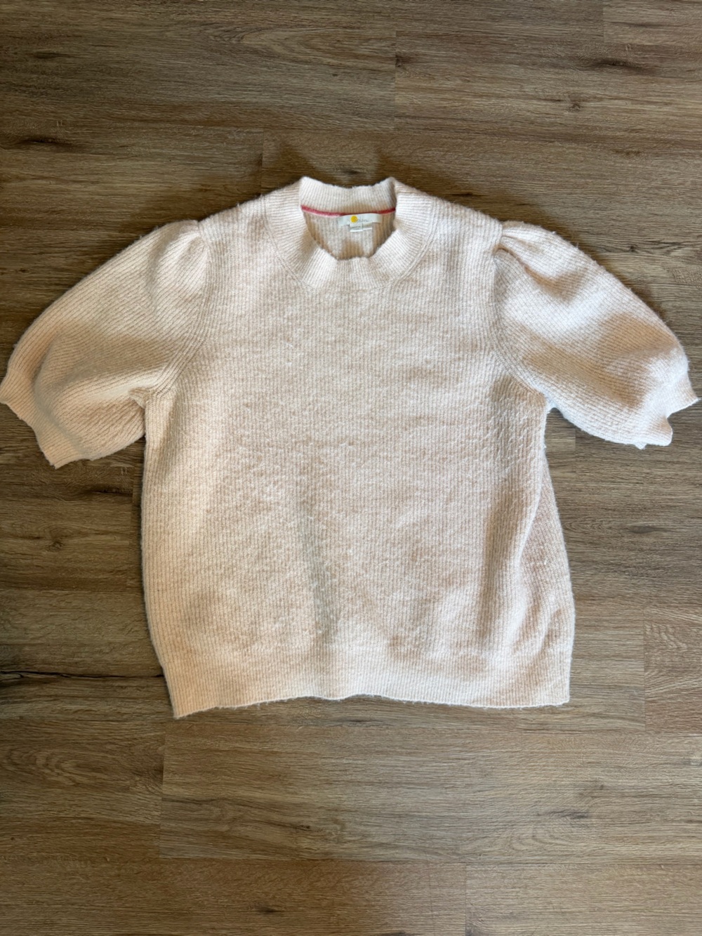 Boden Puff Sleeve Wool Blend Crewneck Sweater - Cream